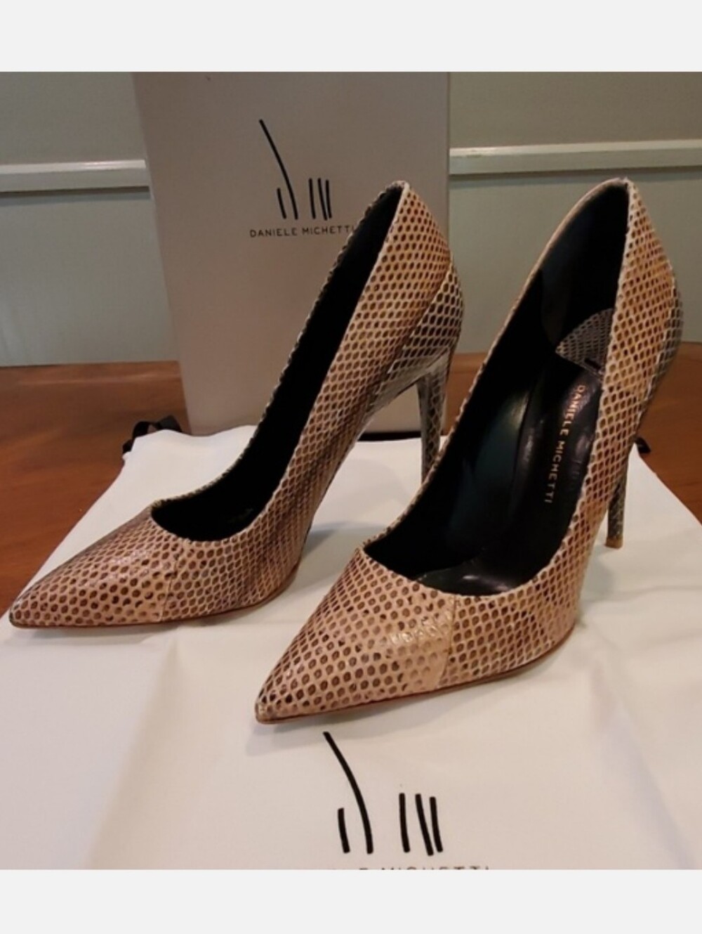 NEW Daniele Michetti snakeskin heels